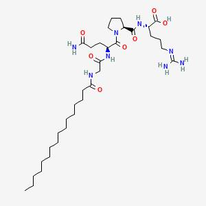 Palmitoyl Tetrapeptide-7 two-dimensional chemical structure from PubChem