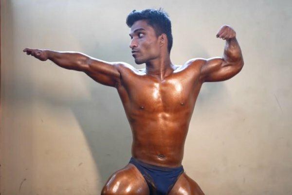 indian short bodybuilder with muscle