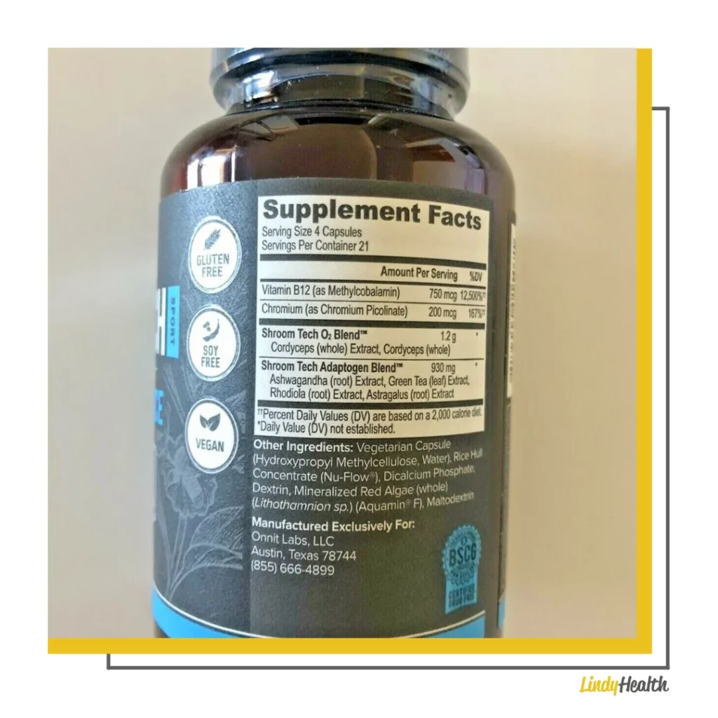 onnit shroom tech ingredients supplement facts