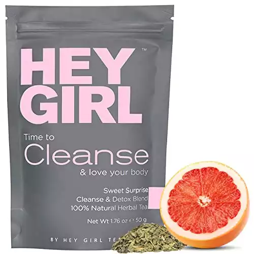 Detox Tea - Cleanse Herbal Tea Reduces Bloating & Helps Your Body Stay Regular - Keep Your Colon Happy and You Feeling Healthy with Hey Girl Tea